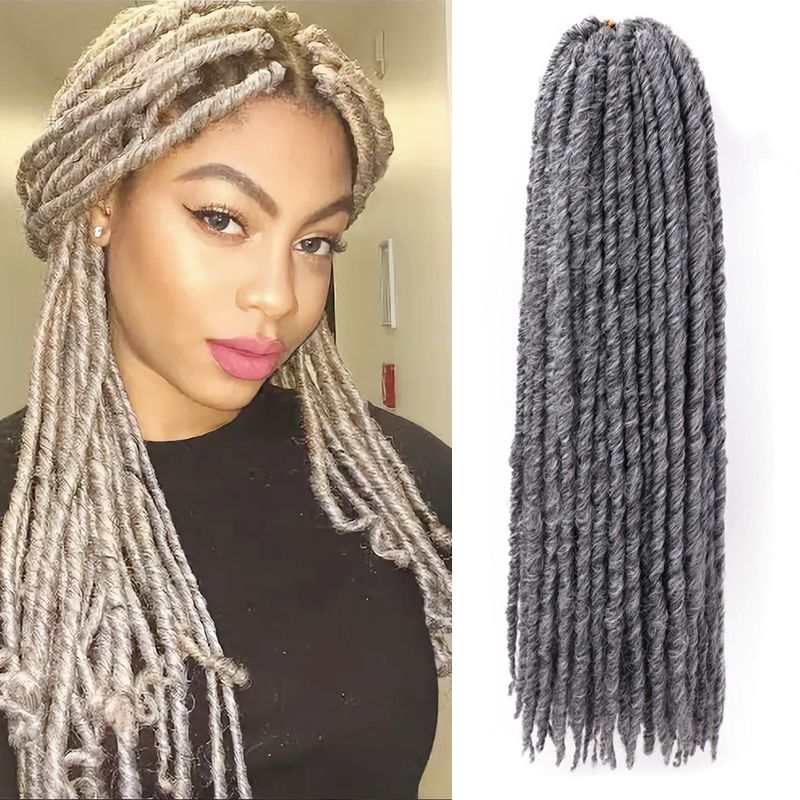 Human Hair Bulks Straight Faux Locs Crochet Hair Goddess Locs Soft