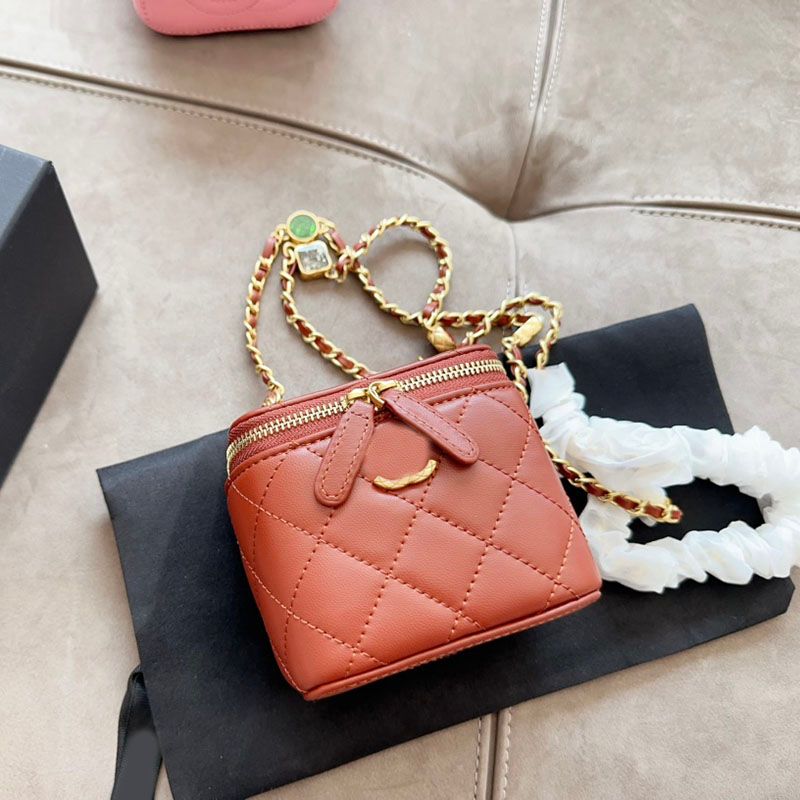 Women Designer Mini Box Bag Cosmetic Case With Mirror Chain With Colored  Stone Decoration Carved Gold Metal Hardware Crossbody Shoulder Makeup  Handbag 10cm From Ccbag999, $55.83