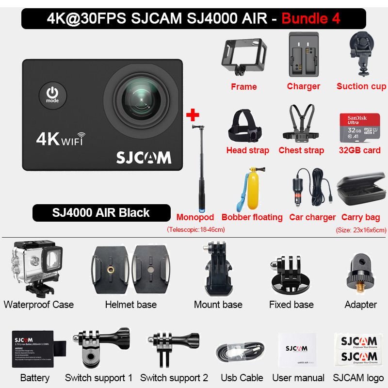 Pacote SJ4000AIR 4-ADD 128G cartão de memória