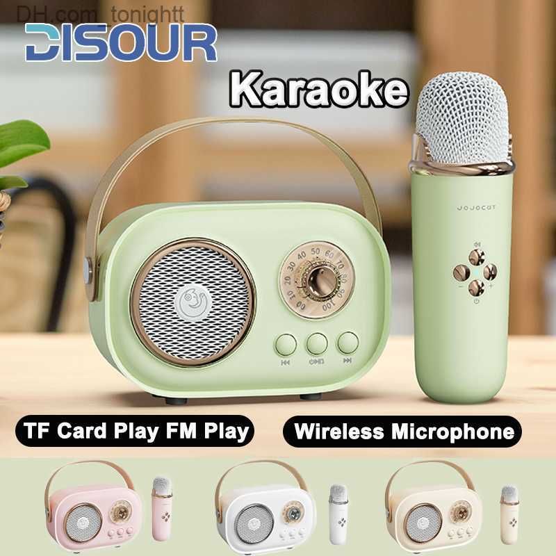 Acheter Mini haut-parleur Bluetooth karaoké extérieur, Portable, avec  Microphone sans fil, carte, caisson de basses, haut Volume, cadeau pour  enfants