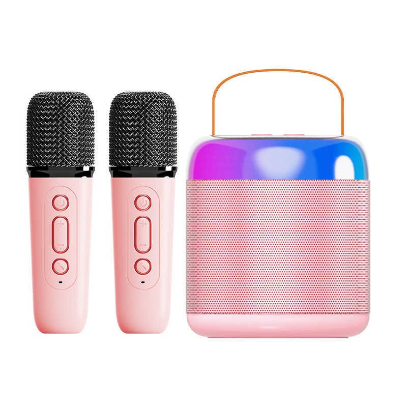 Microfone duplo rosa