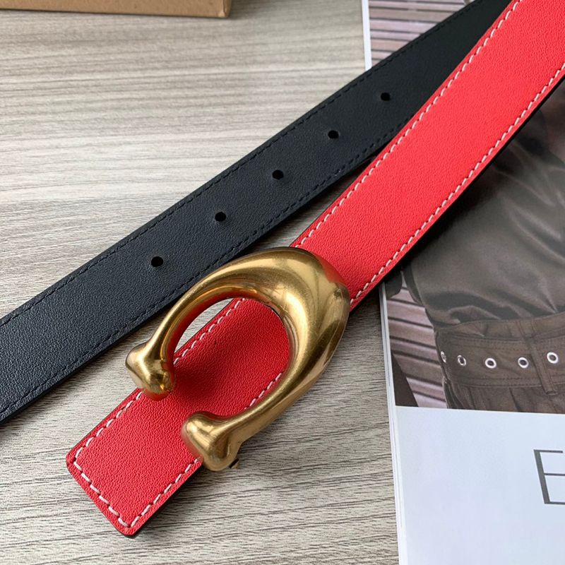 7 # cinturón rojo con hebilla dorada de 3,0 cm