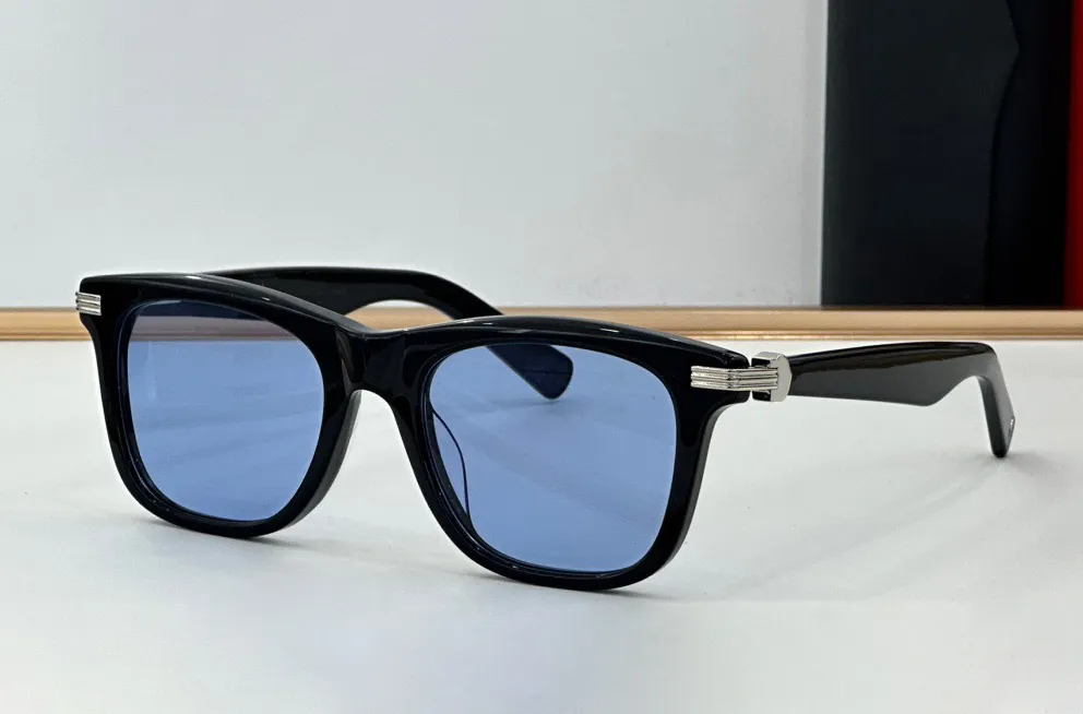 black frame blue lens