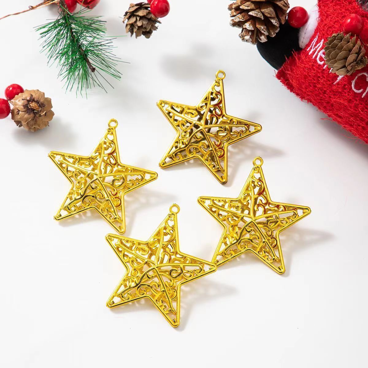 4pcs 8cm Gold Star