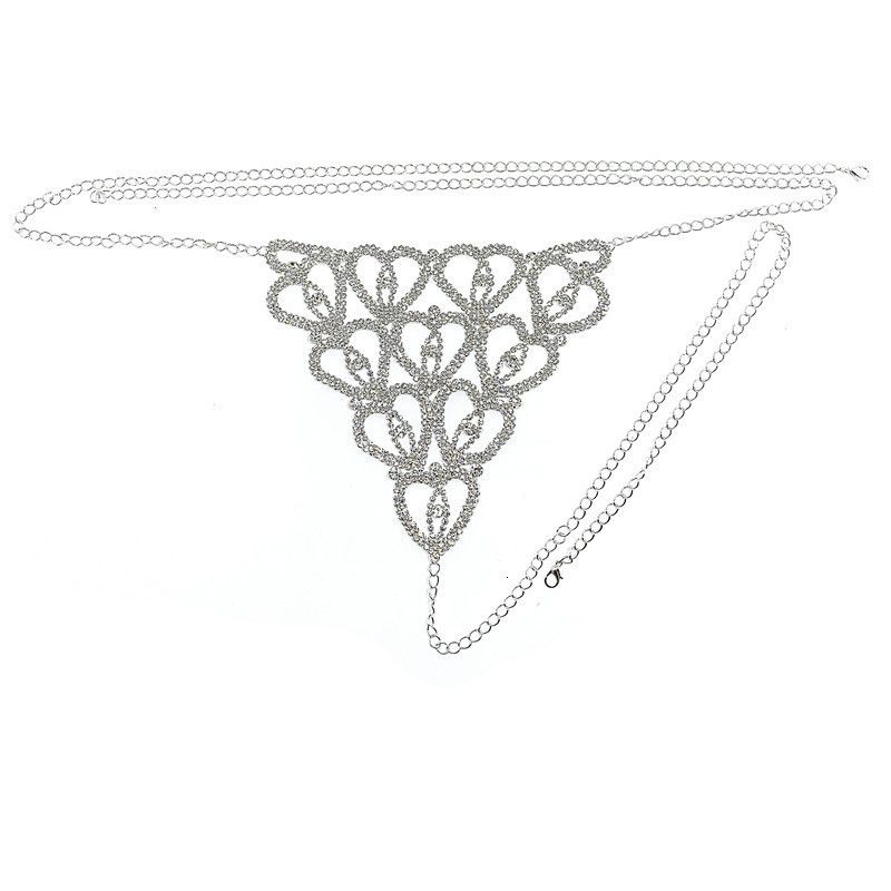 2whit Silver thong