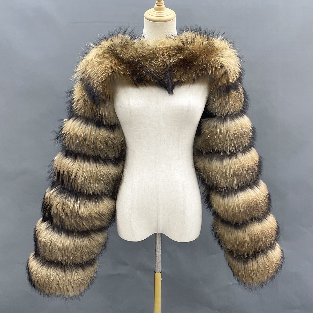 raccoon fur coat