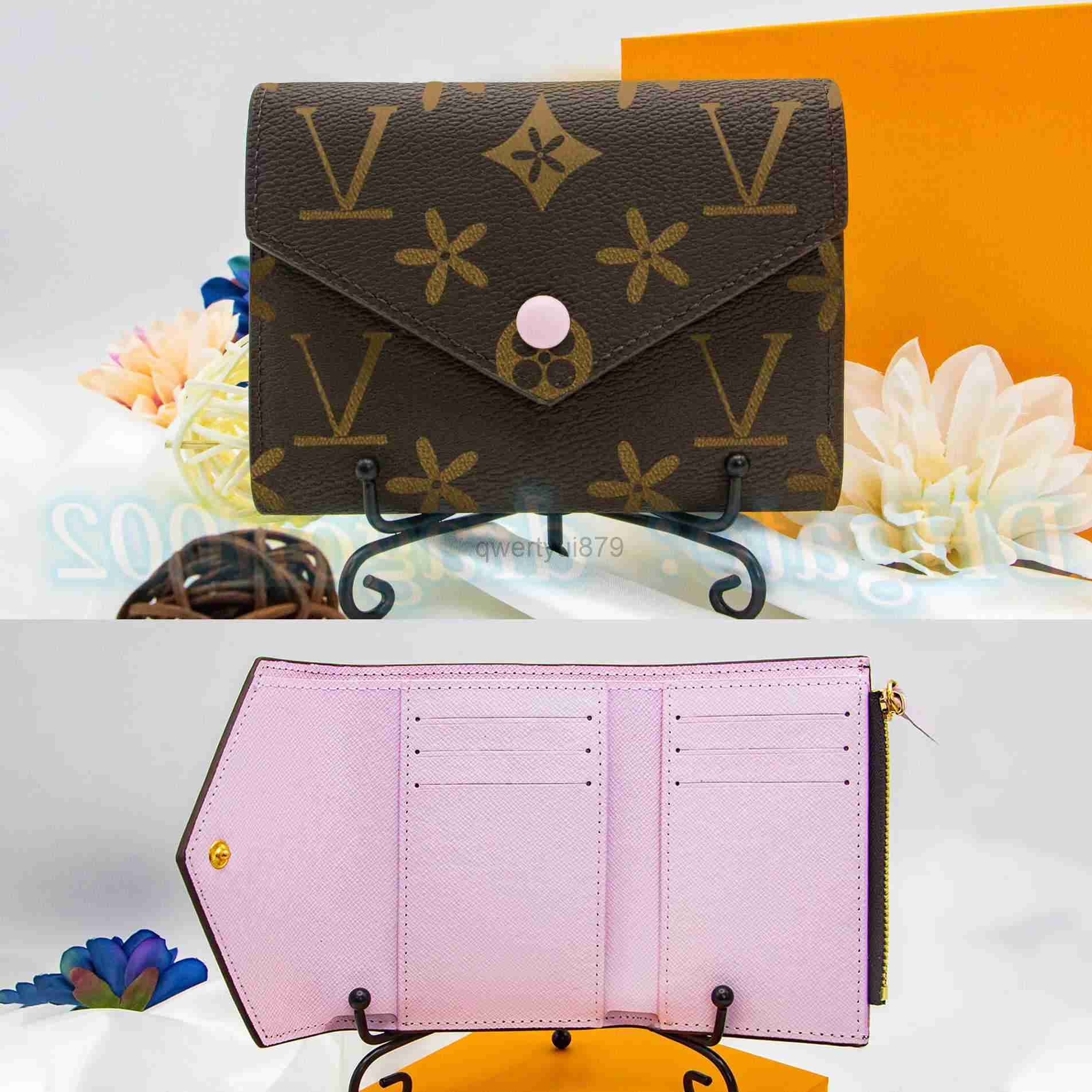 Brown Flower Rosalie Victorine Wallet Luxury Women Coin Purse