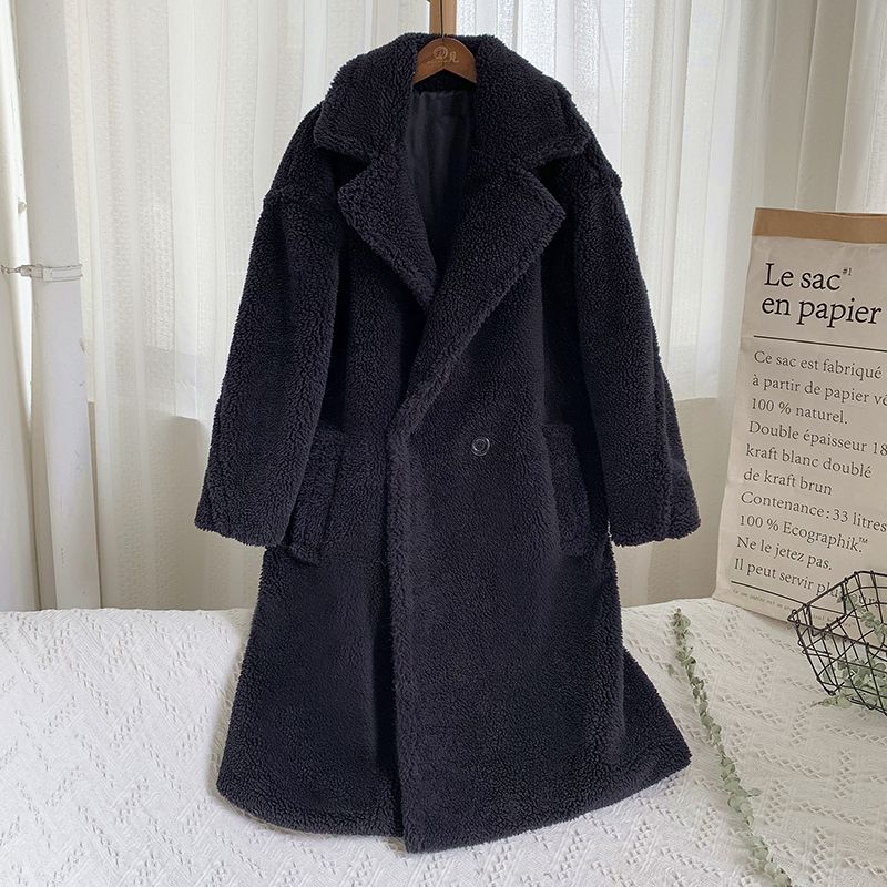 manteau en peluche noire