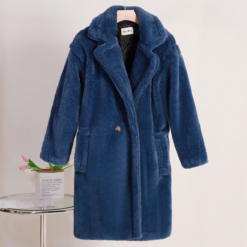 manteau en peluche marine