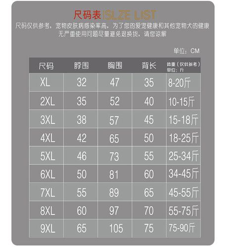 Size chart