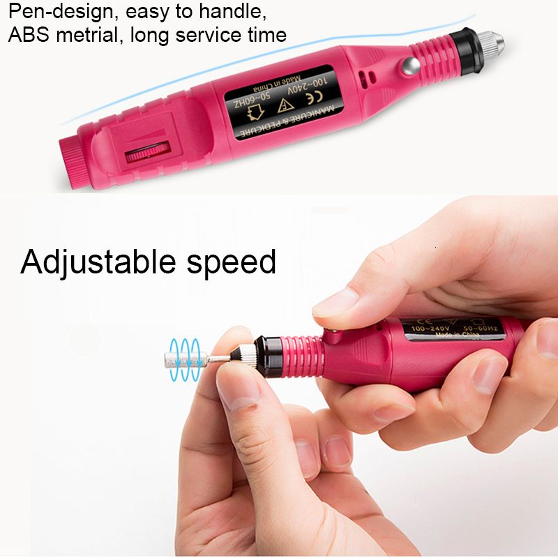 20000 tr/min USB ensemble de perceuse de manucure et pédicure électrique  avec 6 bits tampon de ponçage limes à ongles