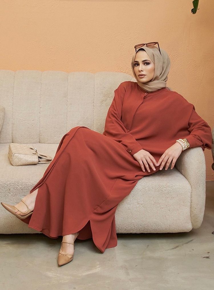 Ziegelrot, kein Hijab, Einheitsgröße