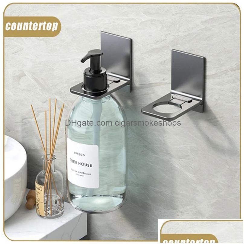 Wall Mounted Self-Adhesive Shampoo Bottle Shelf Liquid Soap Shower Gel  Organizer Hook Holder Shelves Hanger Bathroom Accessories