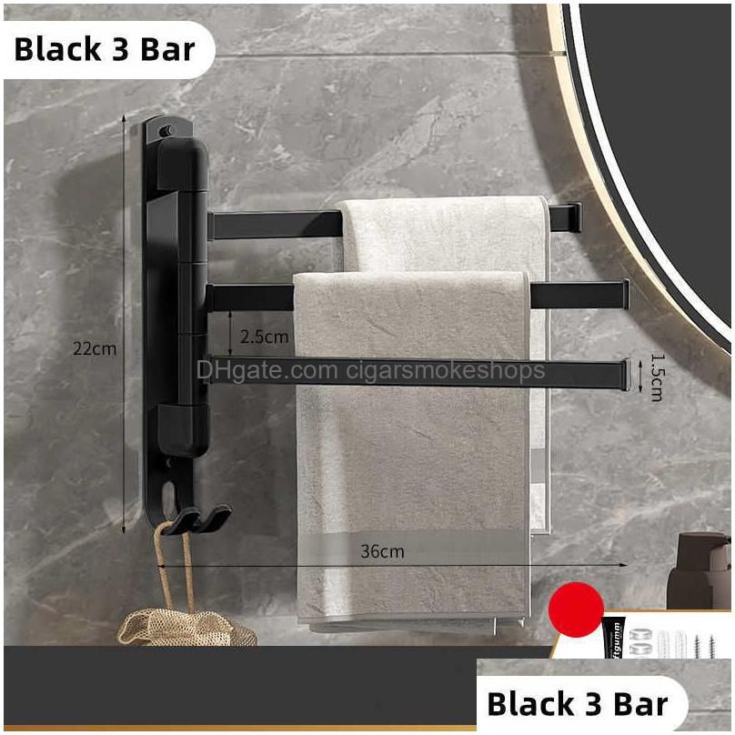 Black 3 Towel Bar