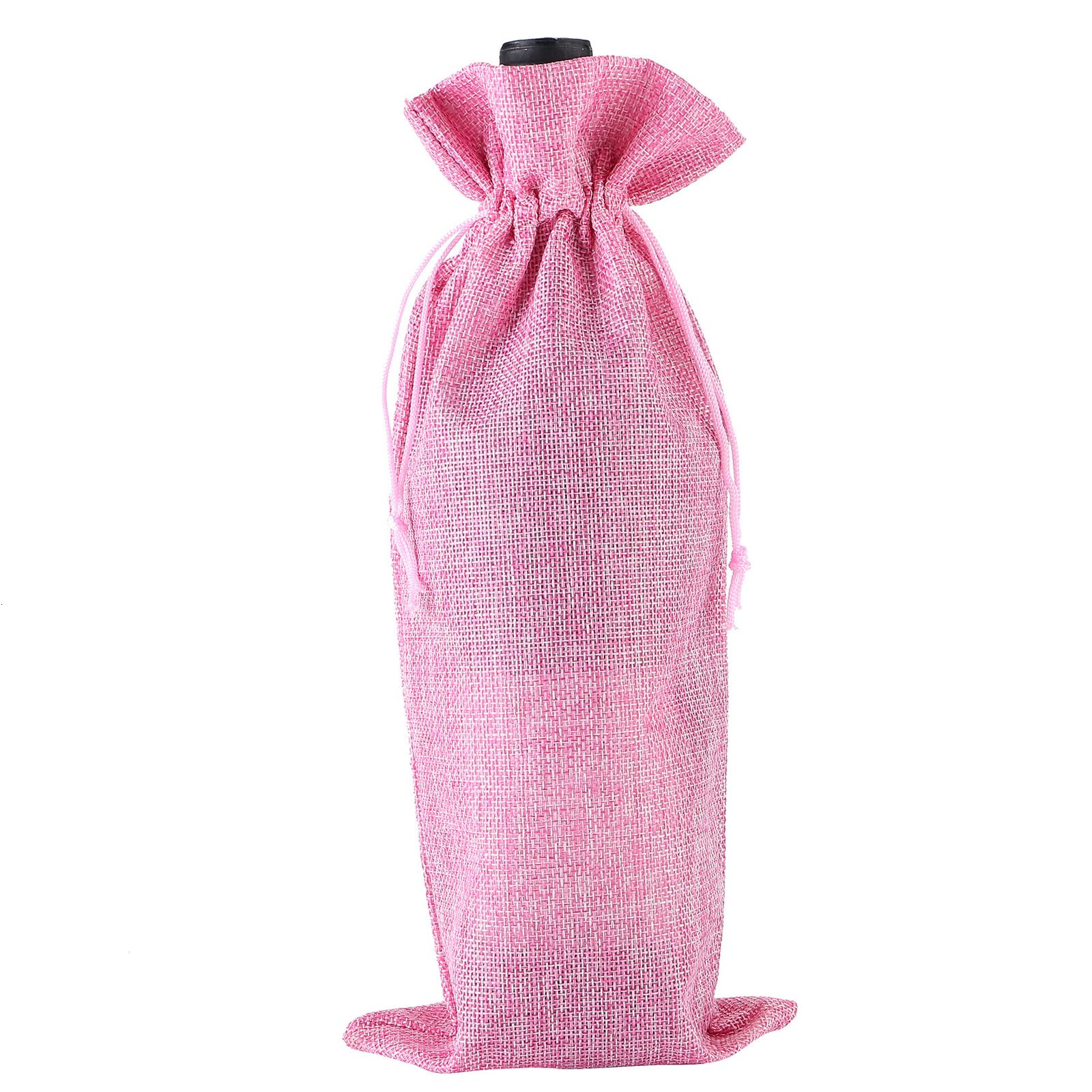 Bolsa de estopa rosa-15x35cm