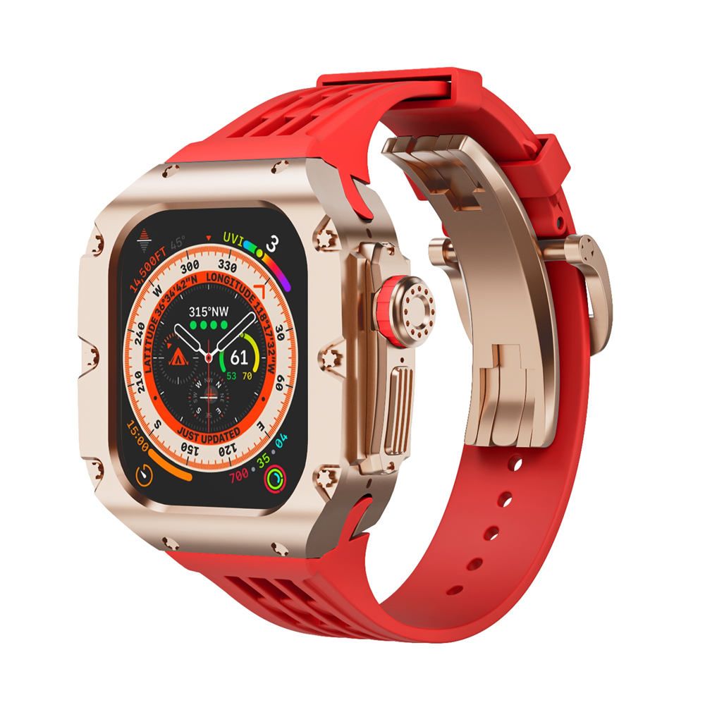 Rose Gold Case+Red Band