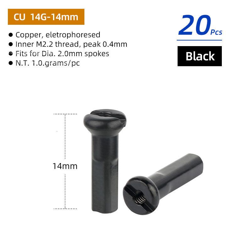 Cu 14g 14mm Bk 20p