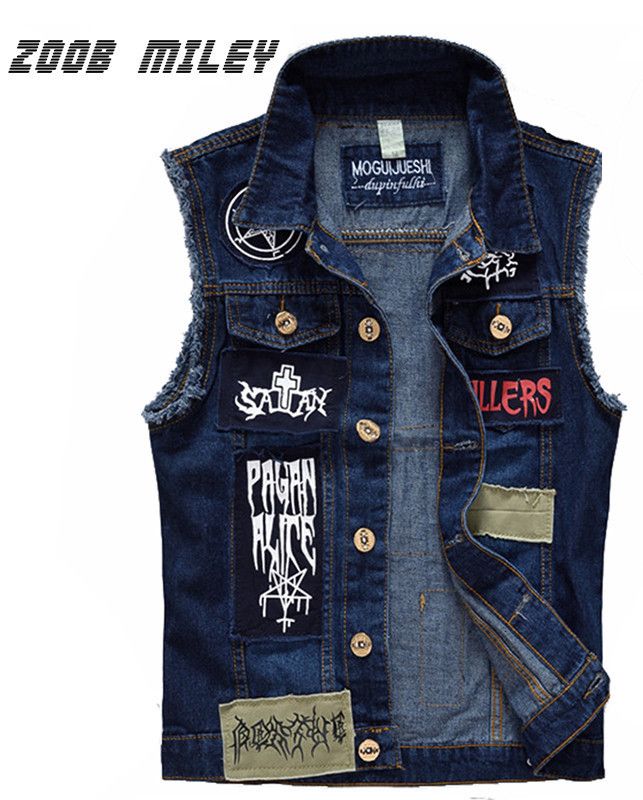 mens denim vest