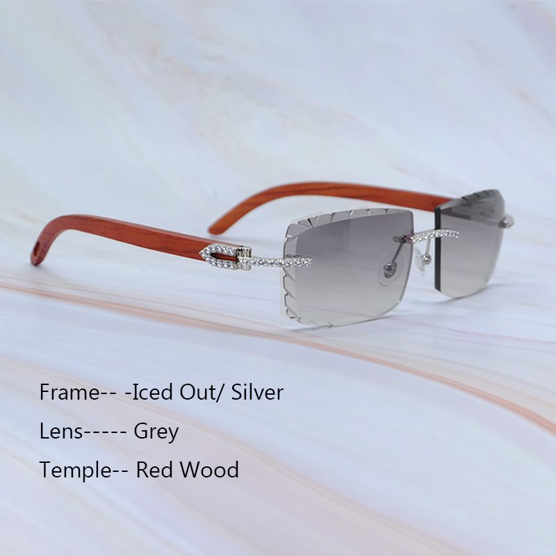 iced out red wood silver grey