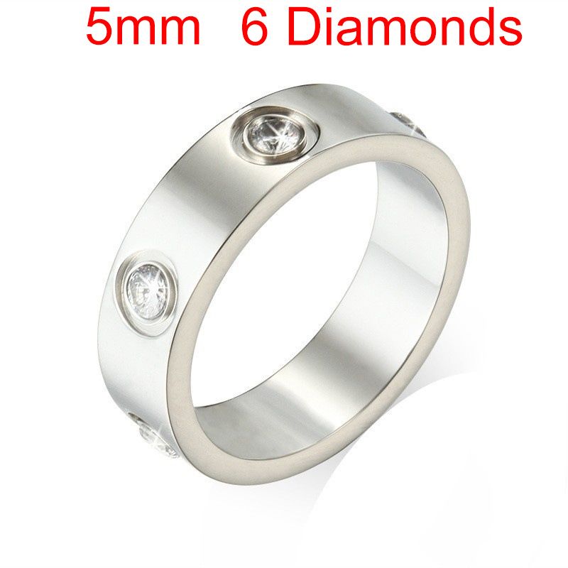 Zilver#5mm#6 Diamanten