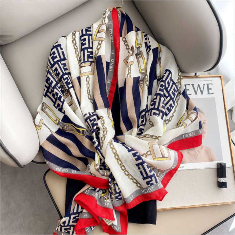 New women's spring and autumn European and American silk scarf printing  twill stitching leopard three-color fashion scarf