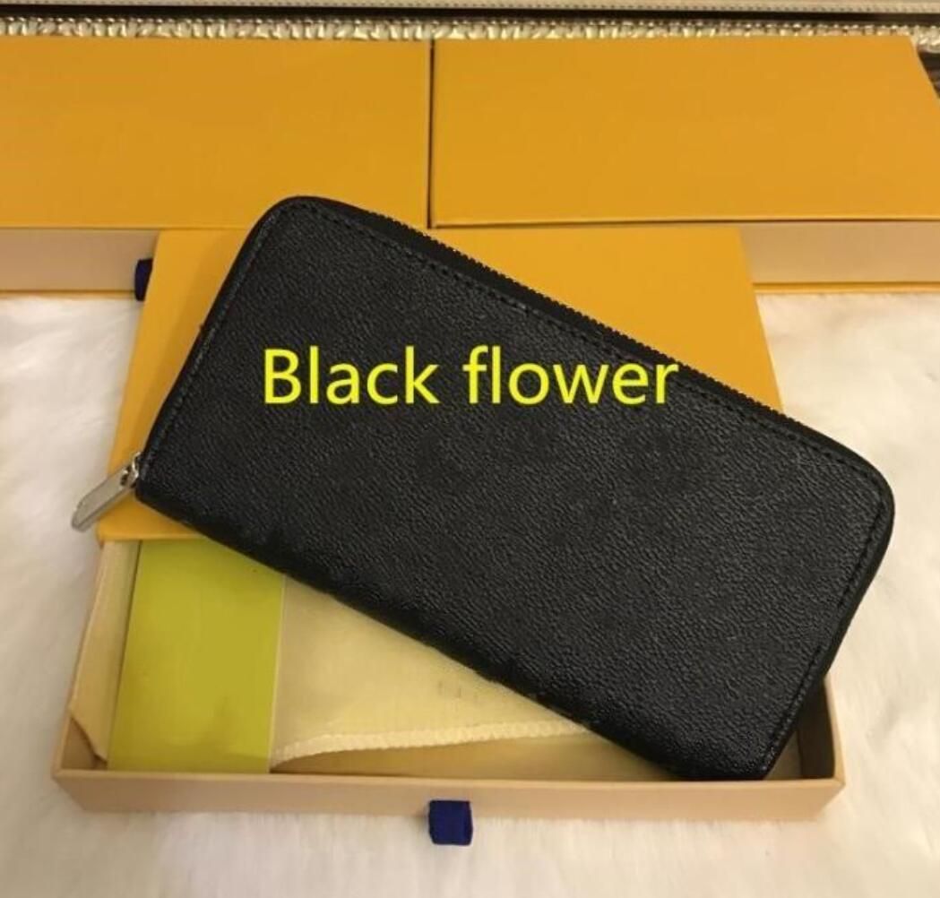 billetera de flores negras