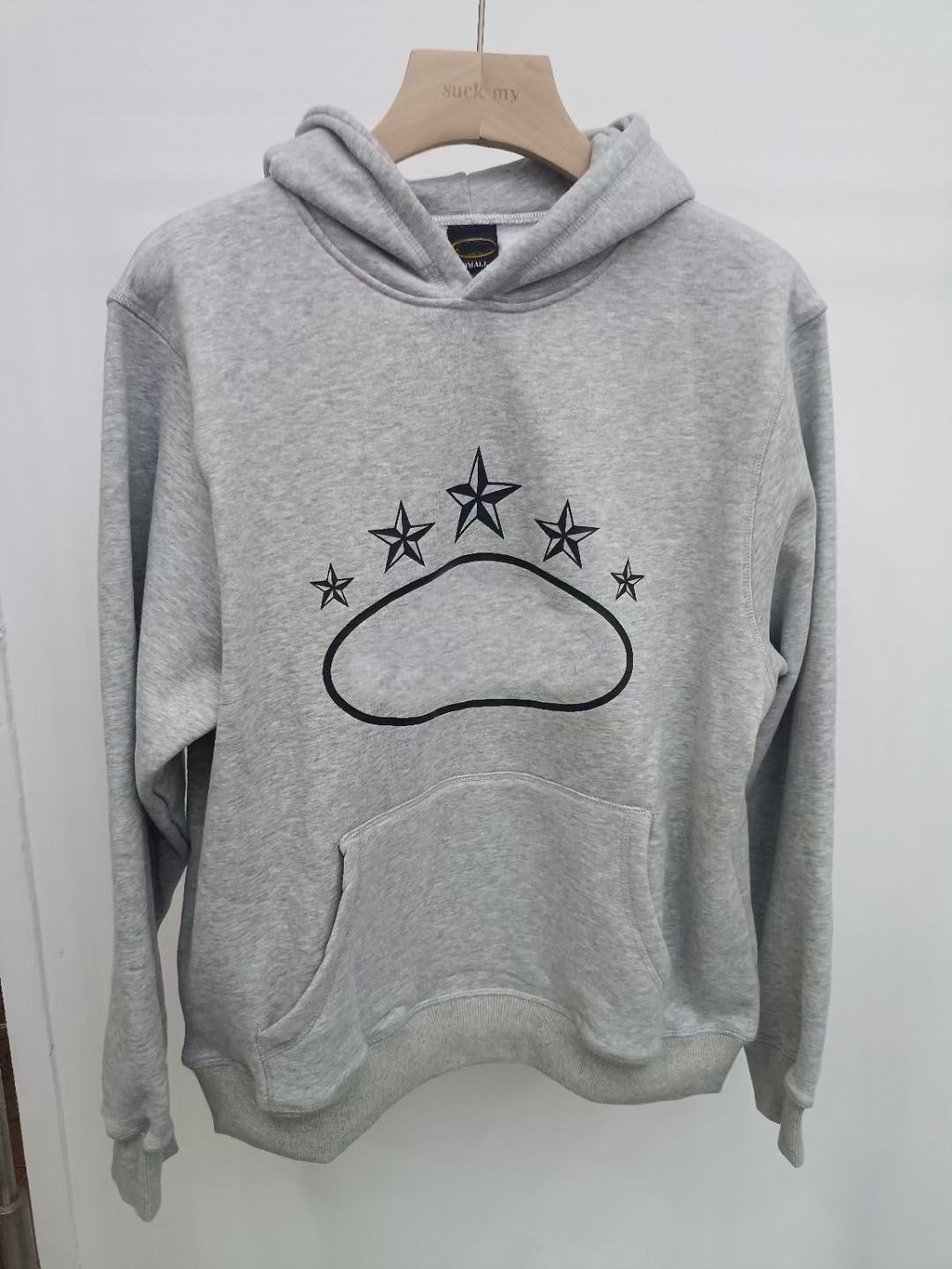 sweat à capuche étoile gris