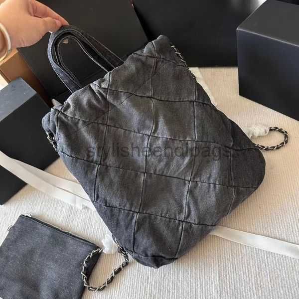 black denim shoulder bag