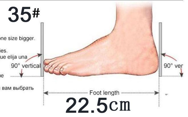 US4 = EU35 = dopasowanie stopy stopy 22,5 cm