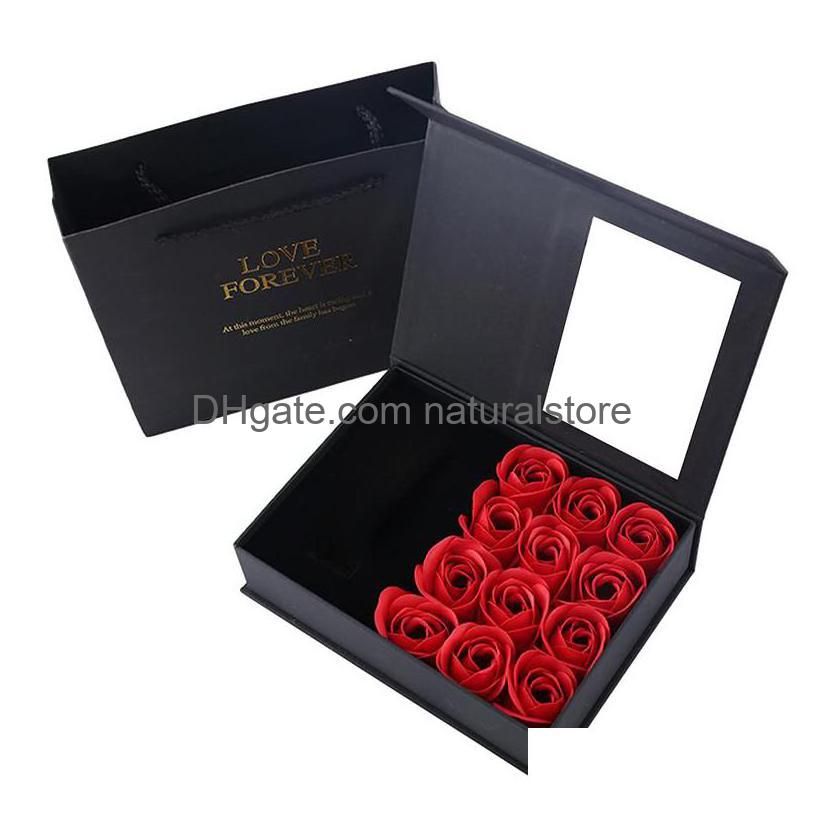 Boîte à bijoux de fenêtre-Fleur rouge