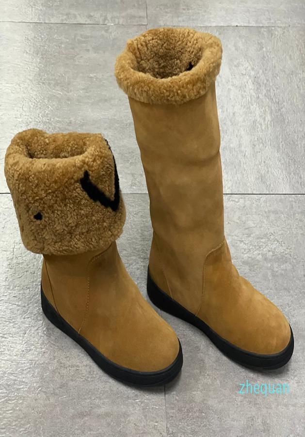 Designer Snow Boot Women Snowdrop Flat Ankle Boots Soft Wool Fur