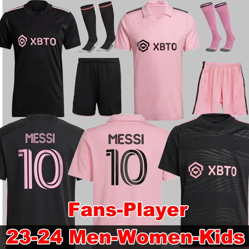 2023 2024 Inter Miami Futebol Jerseys CF Messis Martinez Higuain MLS 23 24  Mulheres Homens Crianças Kit Camisas de Futebol Jogador Fãs Versão Uniforme