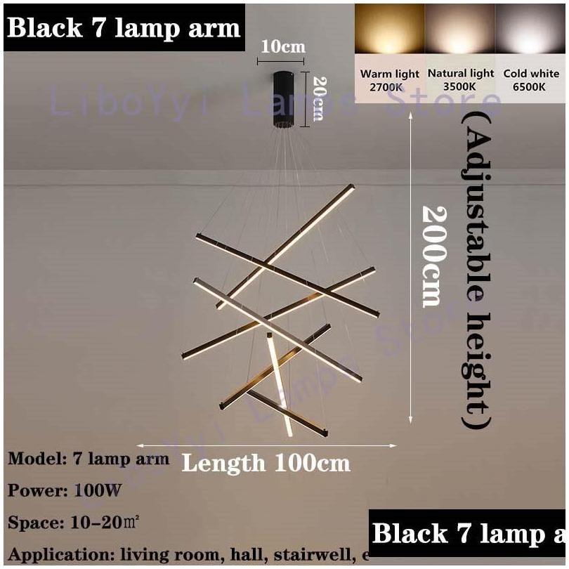 7 Lamp Arm Black Lamp Body Remote