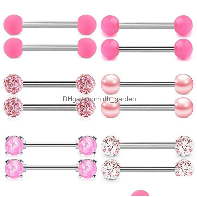 مطلي بالروديوم تقليد 14G-1.6X14X5MM