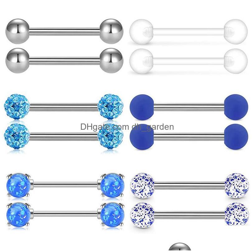 Rhodium Plated-14G-1.6X14X5Mm