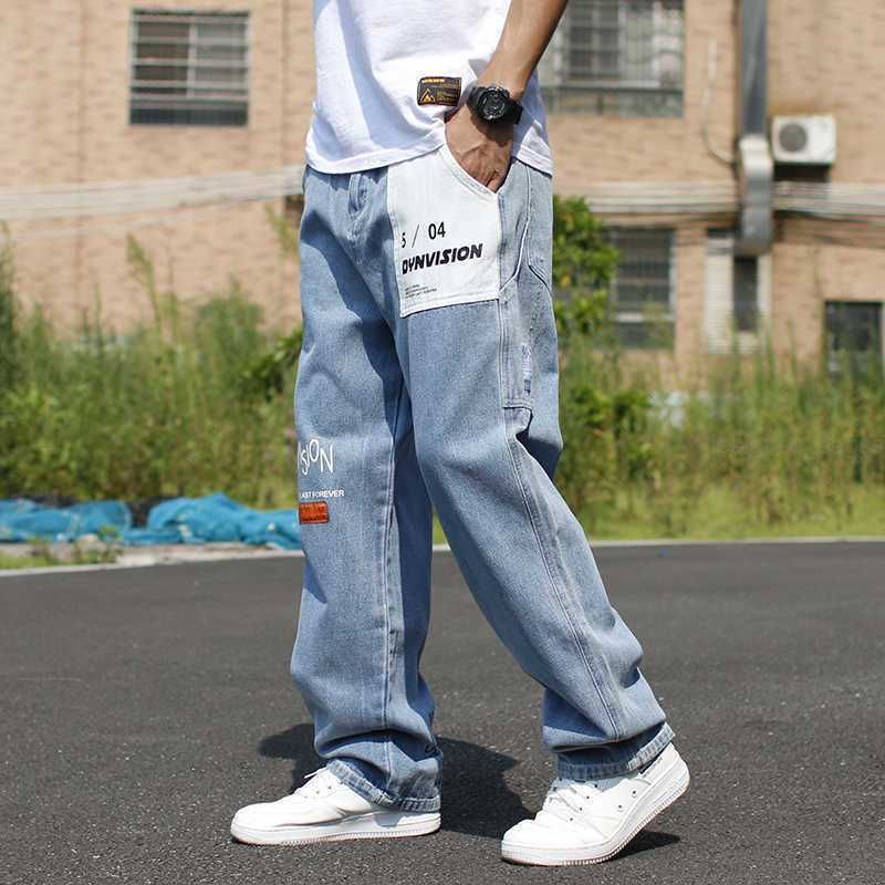 Fashion Streetwear Men Jeans Loose Fit Printed Designer Baggy Trousers Patch Pocket Hip Hop Wide Leg Cargo Pants From Designer_bagss, $17.82 | DHgate.Com