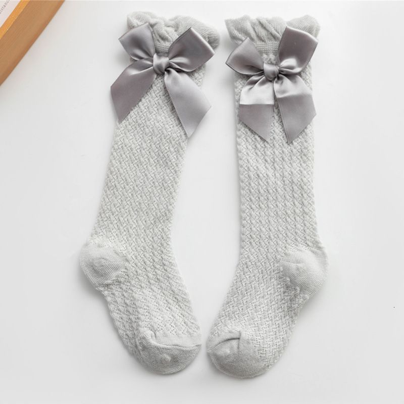 gray bow socks