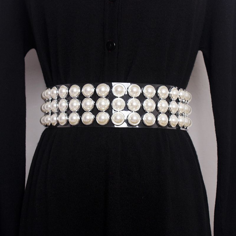 Ceinture de perles blanche