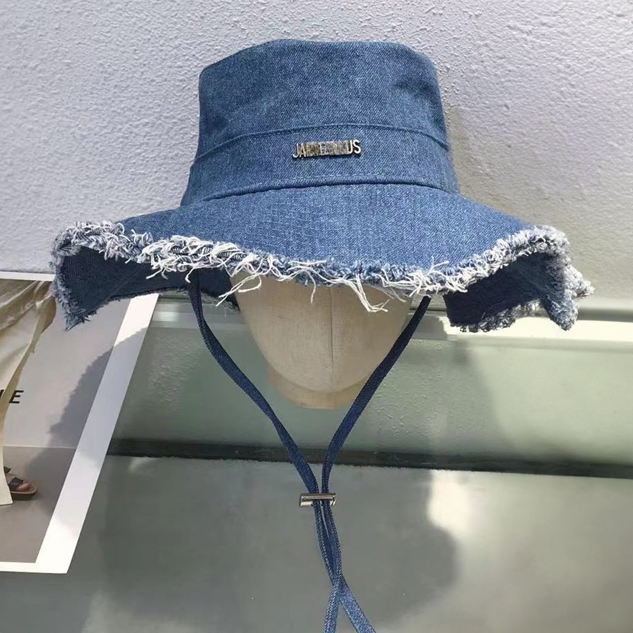 No.1 Blue Denim Frayed Expedition Hat