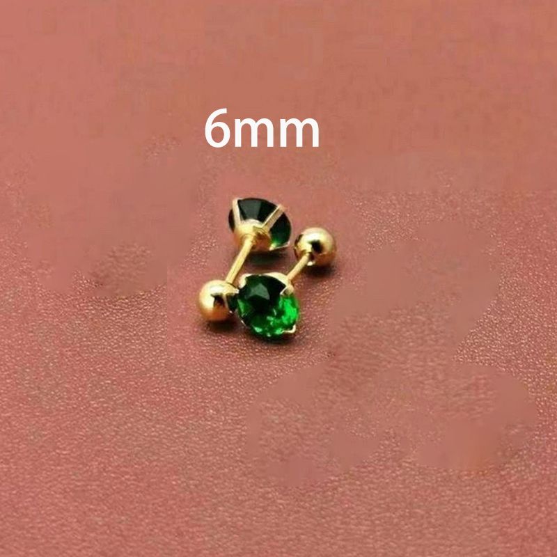 Złota zielona 6 mm-2pc