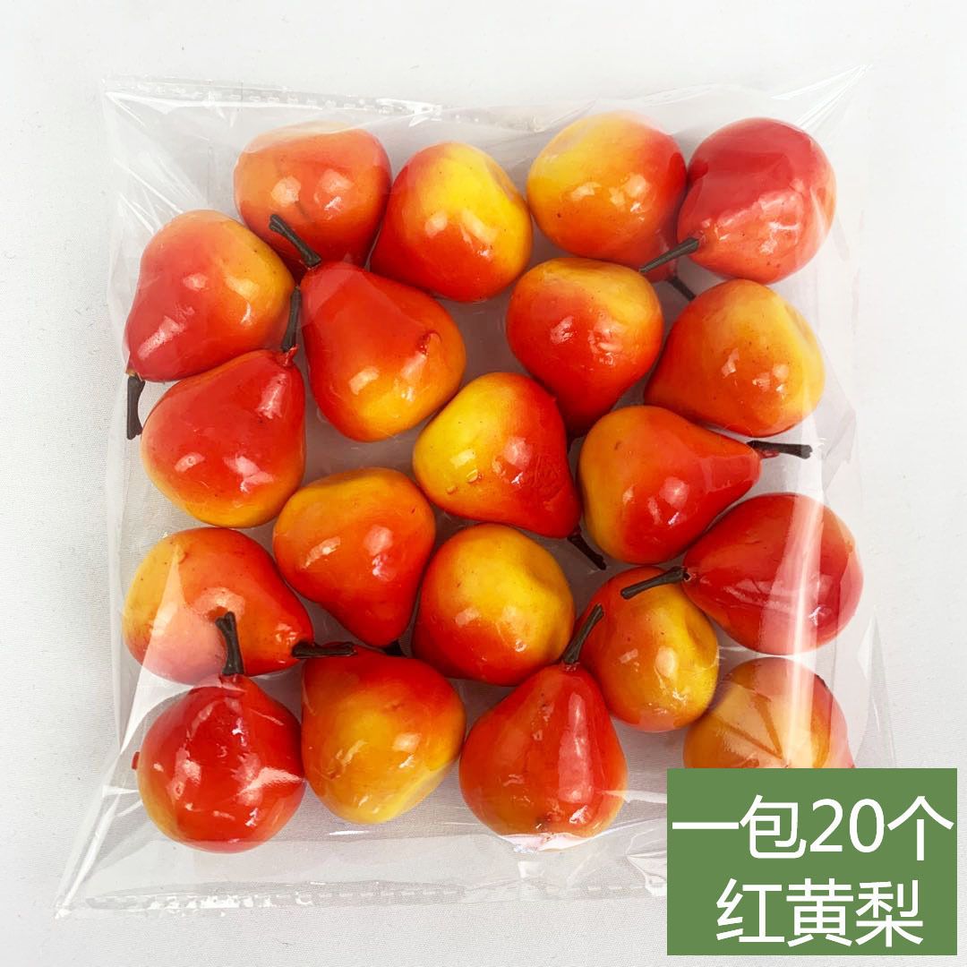 Fruits artificiels de poire rouge-jaune