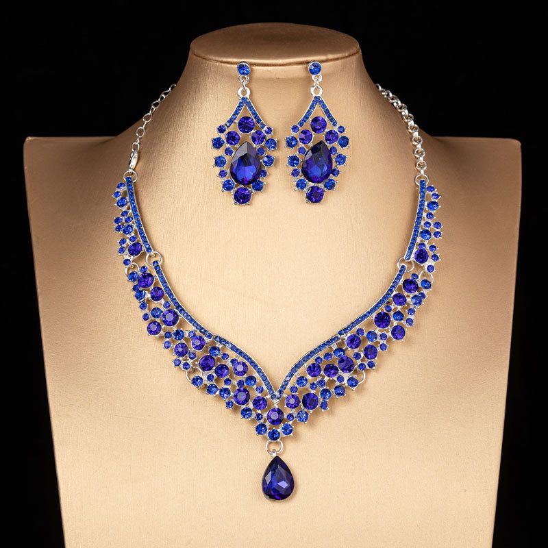 collier en argent bleu