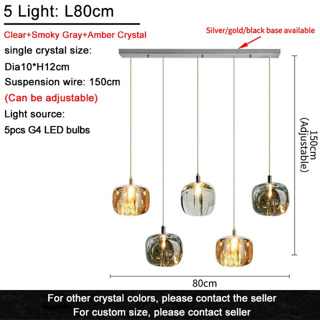 L80cm 5 lampen