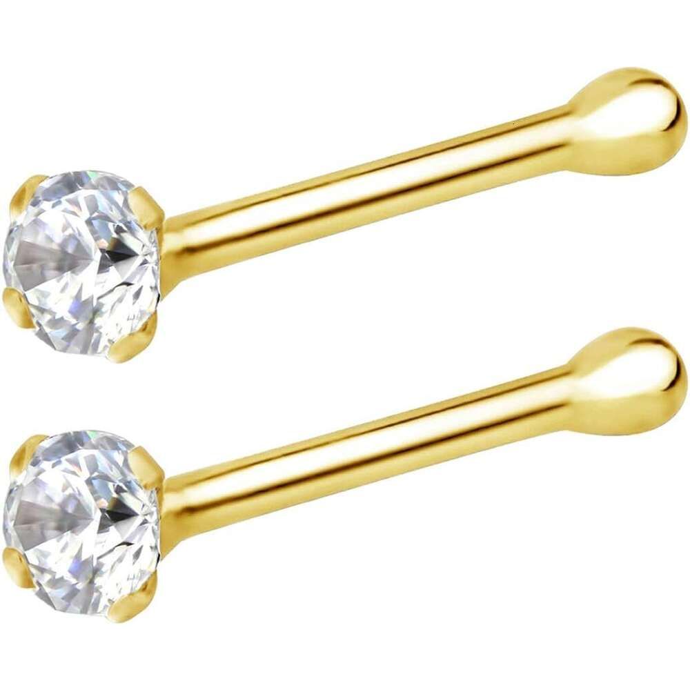 14k guld: 1,25 mm Cz (2 st)