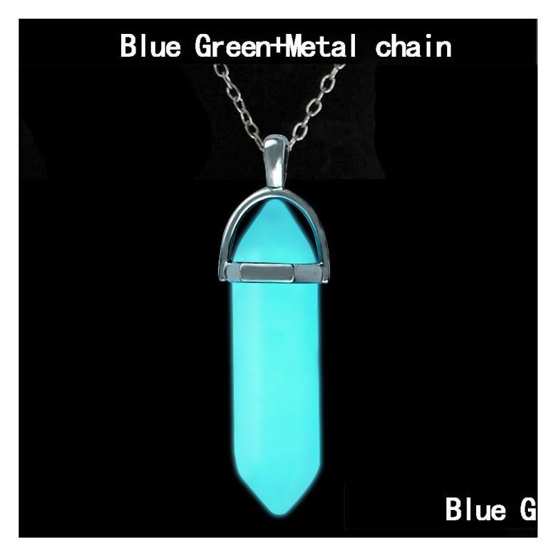 Vert bleu + chaîne en métal