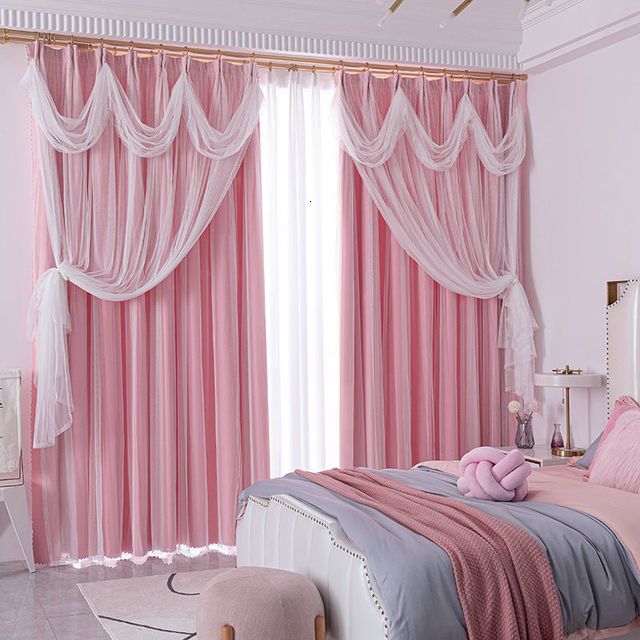 pink curtain tulle 4