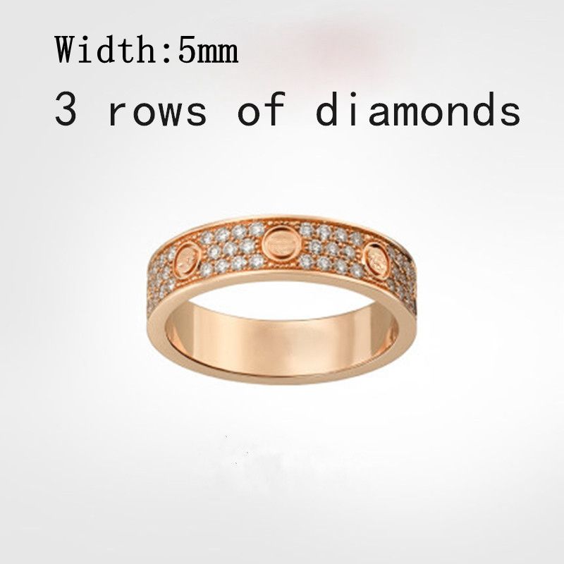 Rose Gold 3 Rows Diamond 5mm