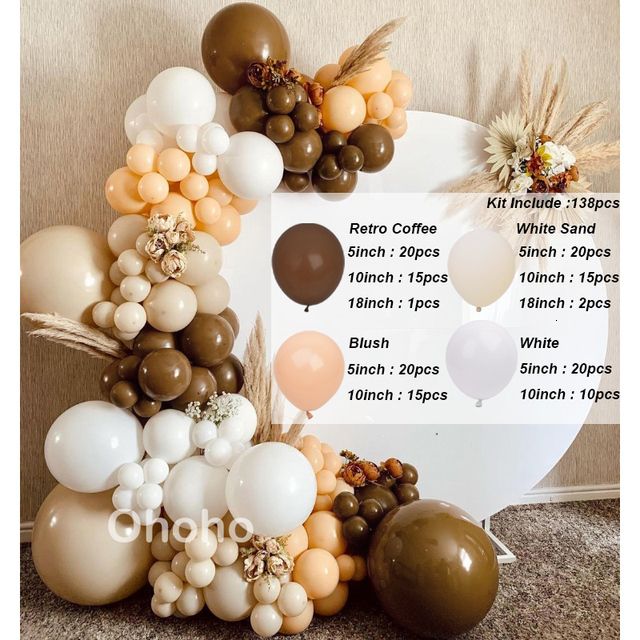 138PCS Coffee White-As Picture