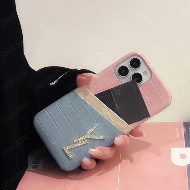 For IPhone 15 Pro Max Designer Phone Case Fashion Stitching Color