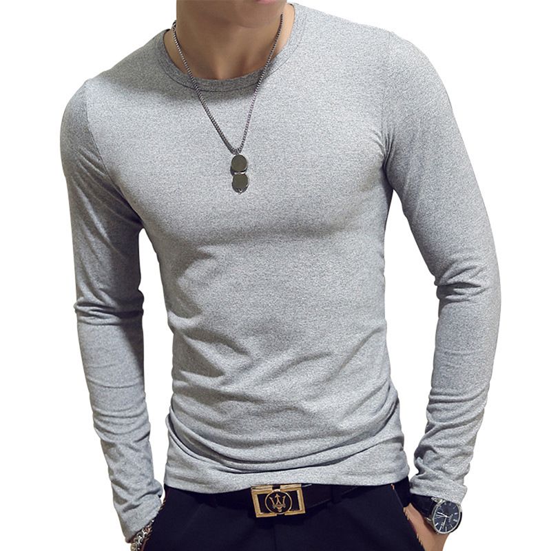 gray round neck